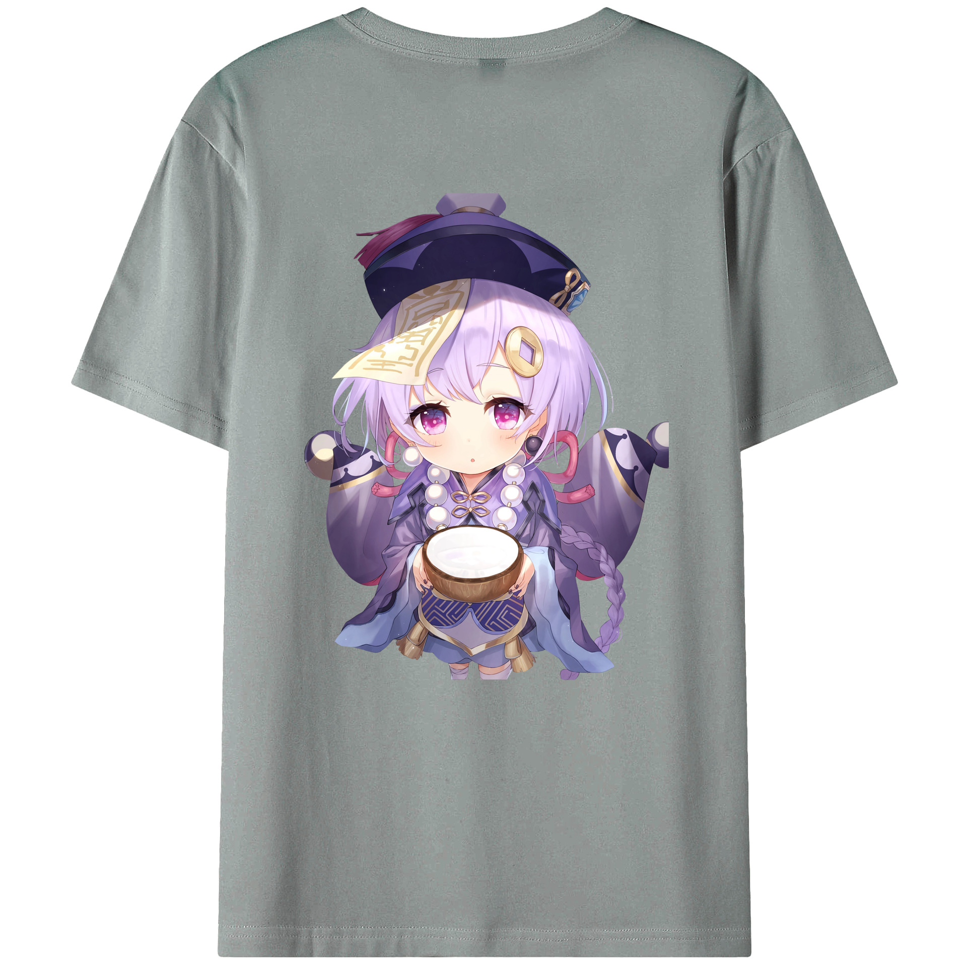 げんし神 七七 なな  genshin Nana 綿100％ メンズ半袖Tシャツ（バックプリント） 通気性